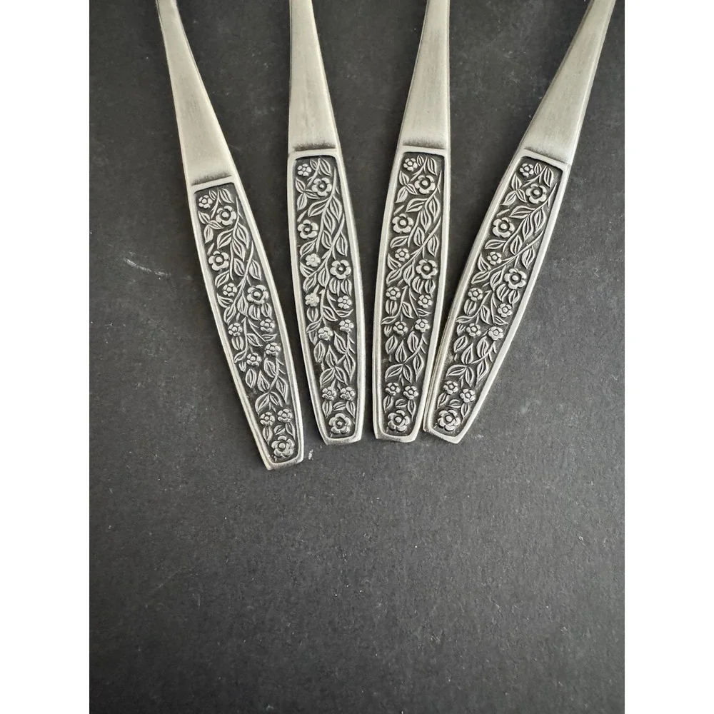 Vintage SILHOUETTE Stainless Forks Japan Lot‎ Of 4